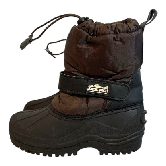Polar Kids Black and Brown Snow Boots - Picture 1 of 5